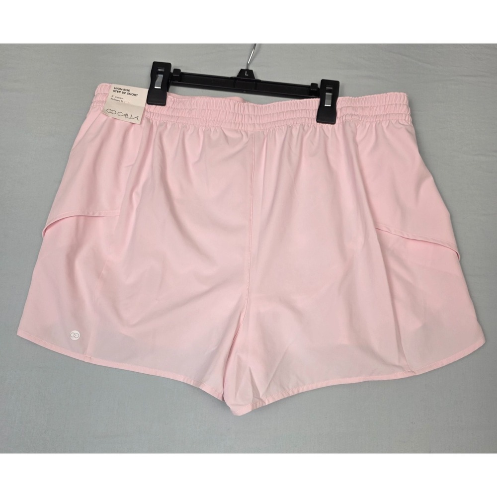 NWT CALIA by Carrie Underwood High Rise Step Up Shorts Pink Size Large 3" inseam - Picture 3 of 8